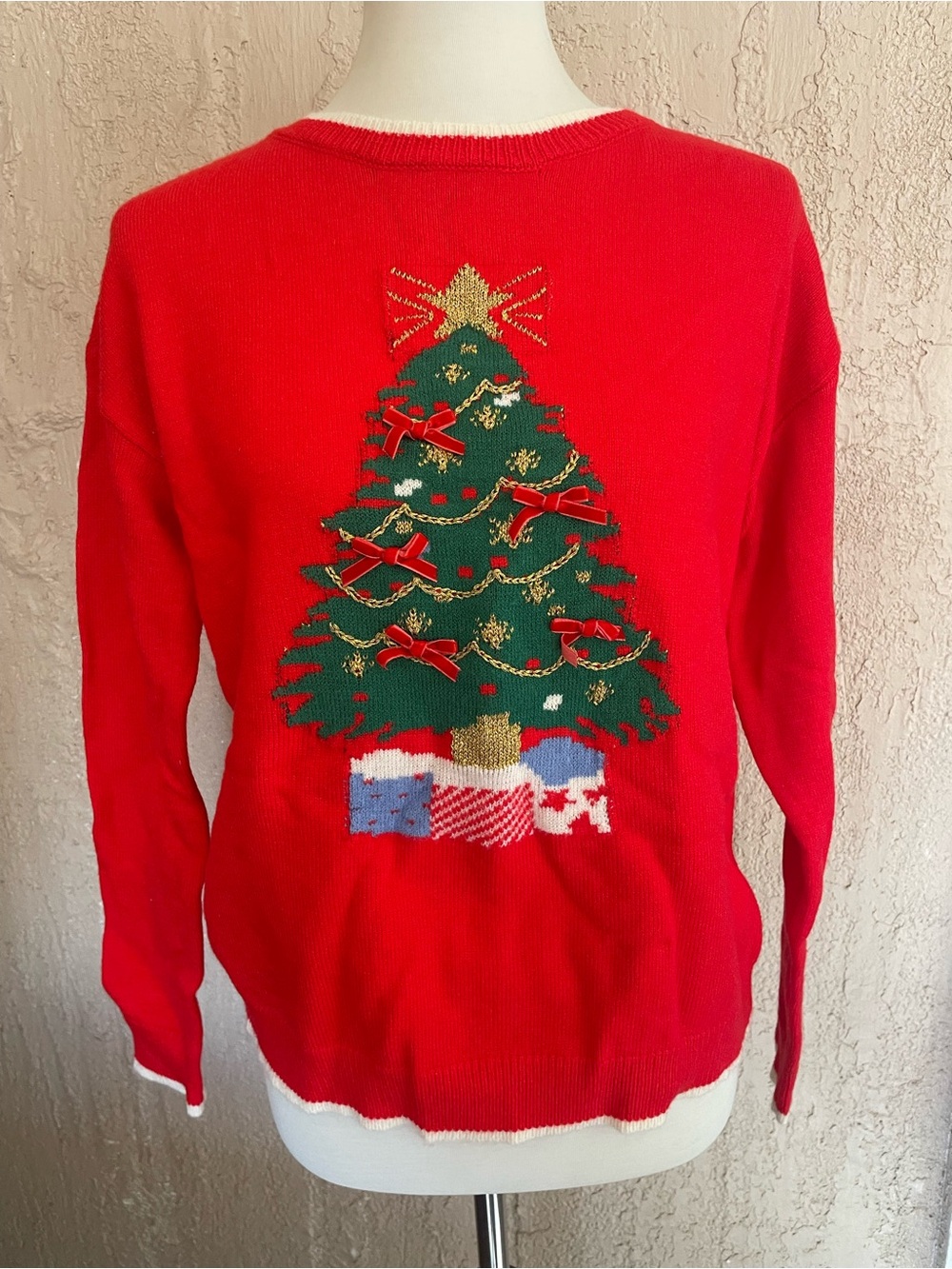 Jodifl Red Christmas Tree Knit Sweater